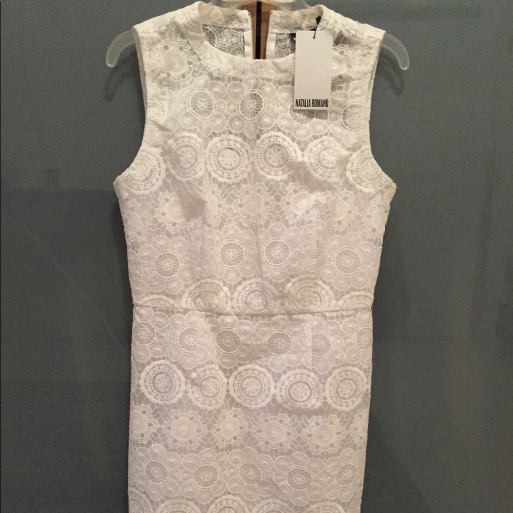 White lace organza dress